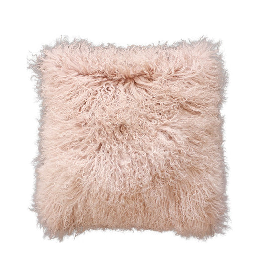 Meru Tibetan Lambs skin Fur cushion and hides - Meru in Blush Pink from Mulberi | My Sanctuary NZ