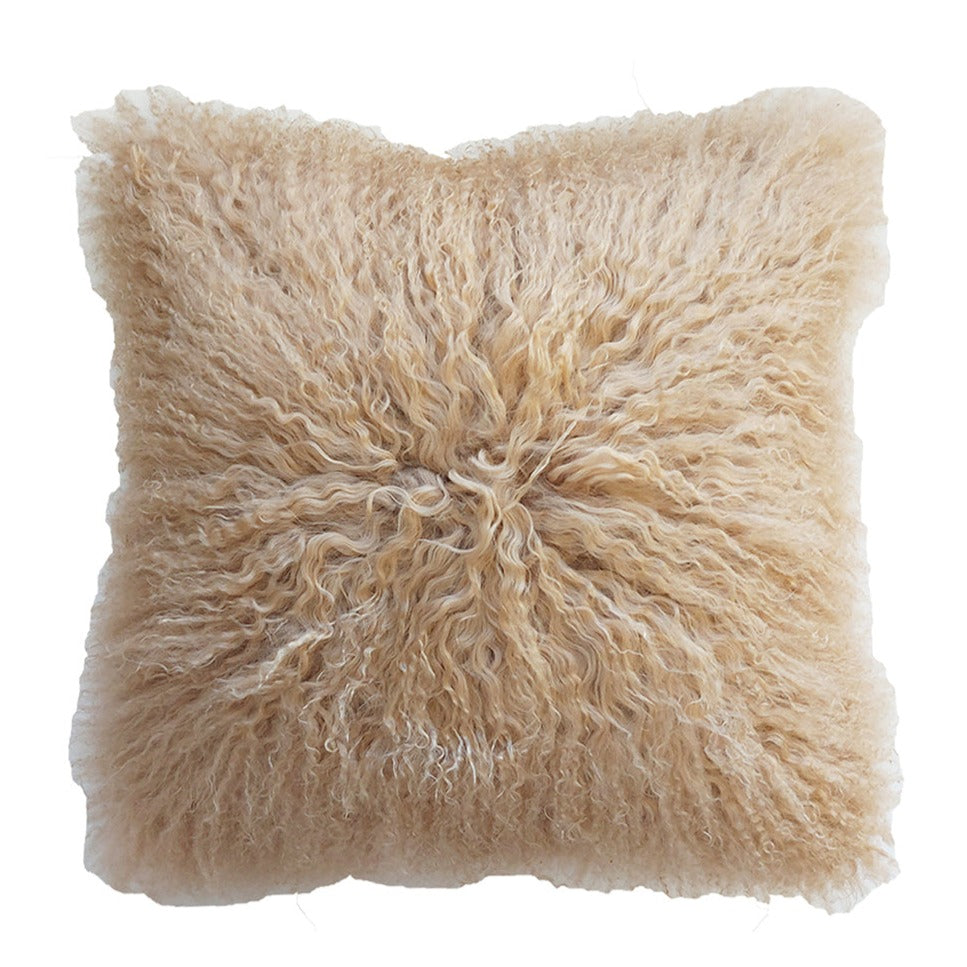 Meru Tibetan Lambs skin Fur cushion and hides - Meru in Biscotti from Mulberi | My Sanctuary NZ