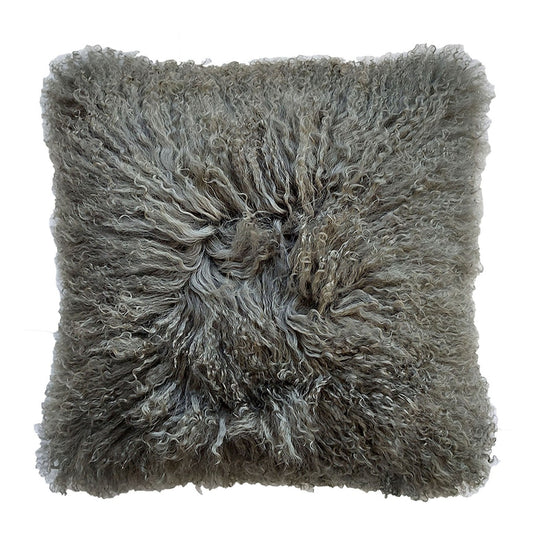 Meru Tibetan Lambs skin Fur cushion and hides - Meru in Kelp Green from Mulberi | My Sanctuary NZ
