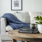 Soft Mohair luxury throws from Glamorous Goat in Blueberry.  Angora kid mohair throws available at My Sanctuary