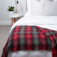 Soft Mohair luxury throws from Glamorous Goat.  Mohair throw in Cadrona red and green check available at My Sanctuary
