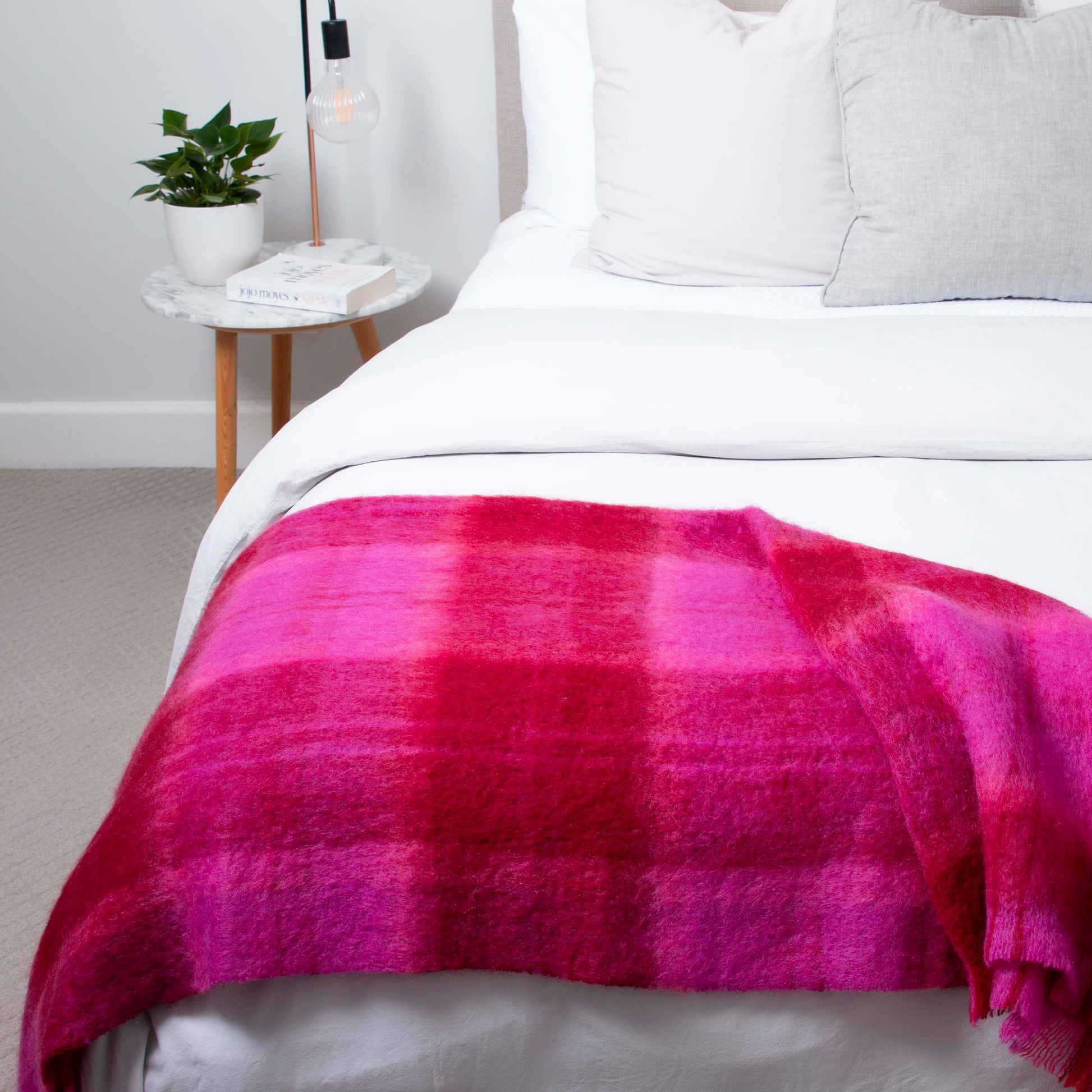 Soft Mohair luxury throws from Glamorous Goat.  Mohair throw in Cromwell Cherry available at My Sanctuary