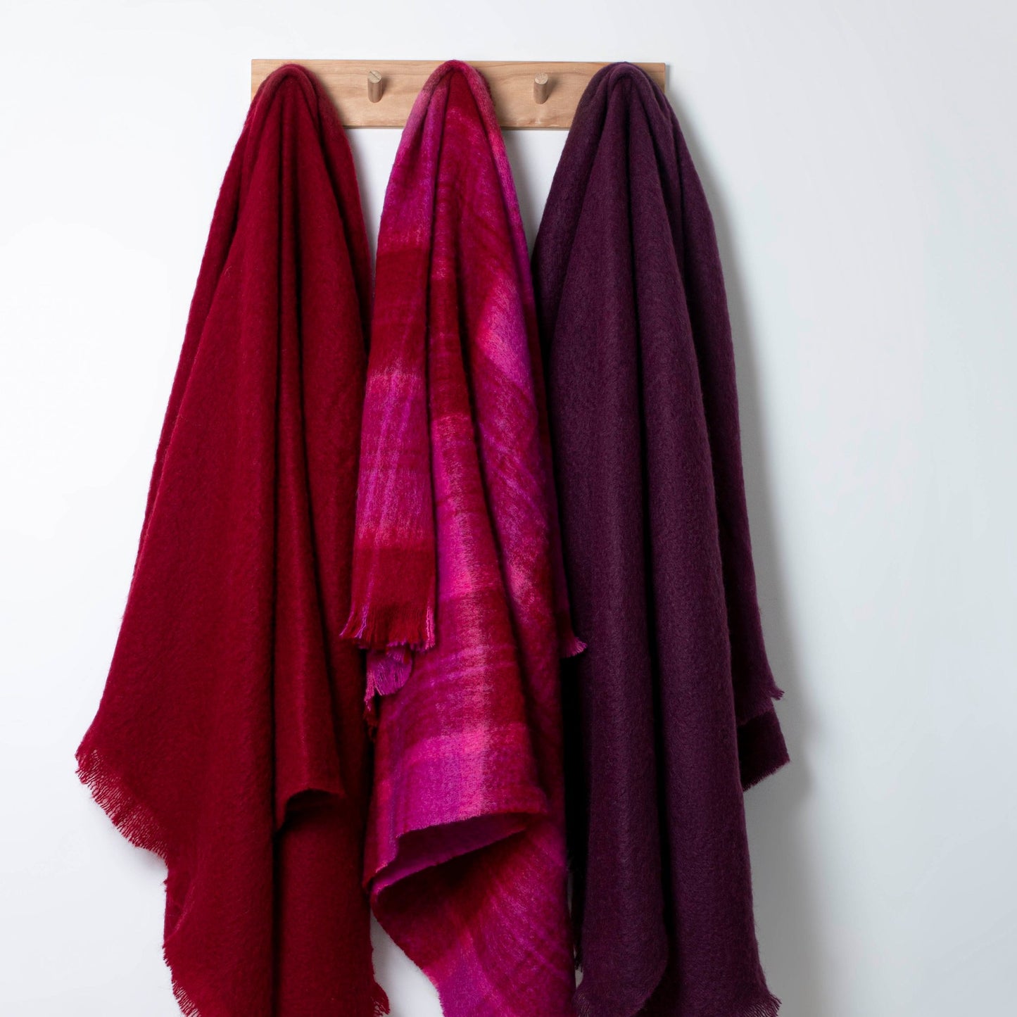 Soft Mohair luxury throws from Glamorous Goat.  Mohair throw in Cromwell Cherry available at My Sanctuary