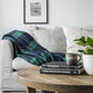 Soft Mohair luxury throws from Glamorous Goat.  Mohair throw in Treble Cone green and blue check available at My Sanctuary