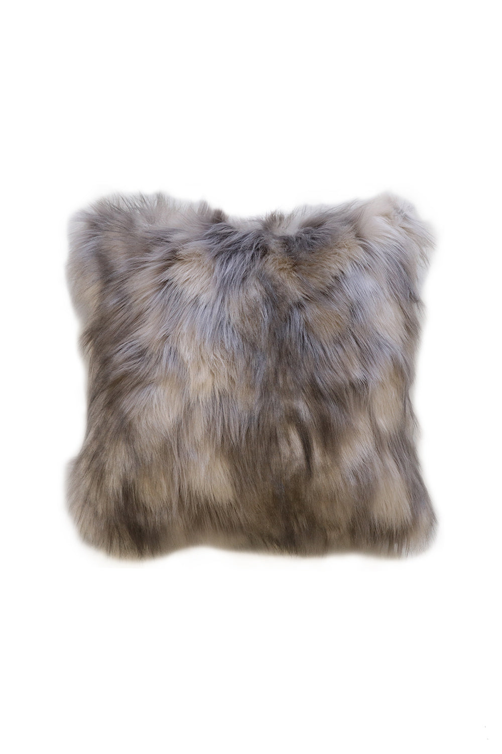 Imitation faux fur cushion in Mountain Hare