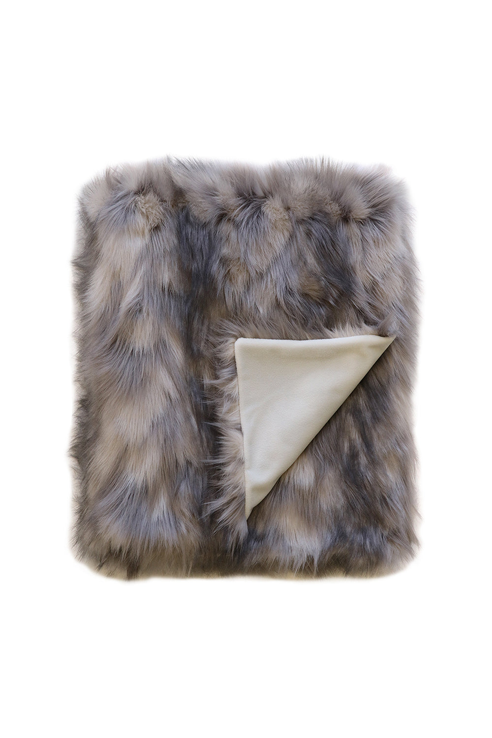 Imitation fake fur throw - Heirloom faux fur throw and cushions  in Mountain Hare