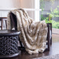 Luxury faux fur mountain rabbit throw in cream and brown from Heirloom.  These are the best fake fur throws, super soft for NZ interior design FMNRT18