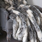 Imitation Faux Fur Throw in Mountain Wolf