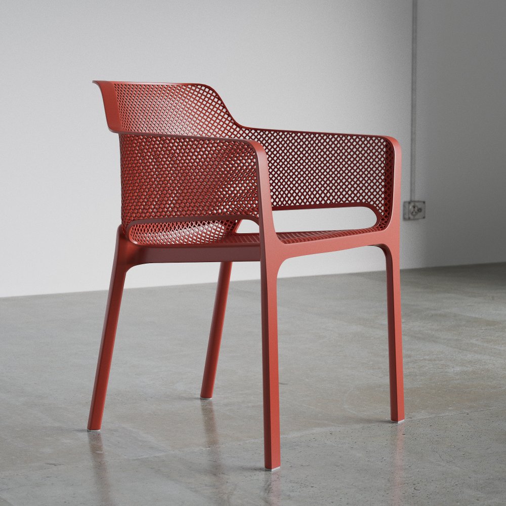 nardi net chair in coral red