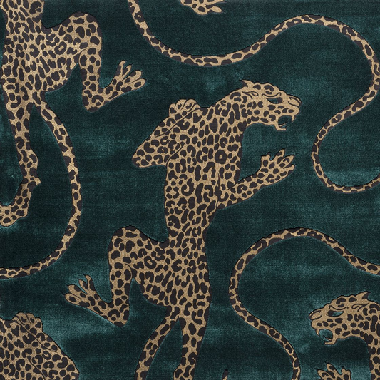 Panthera fabric in aquamarine