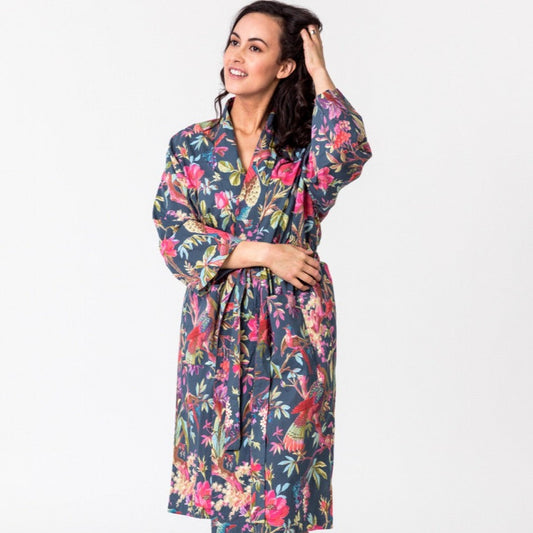 Paradise bluestone kimono robe