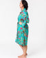 paradise aqua green kimono in cotton with belt
