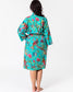 paradise aqua green kimono in cotton with belt