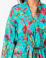 paradise aqua green kimono in cotton with belt
