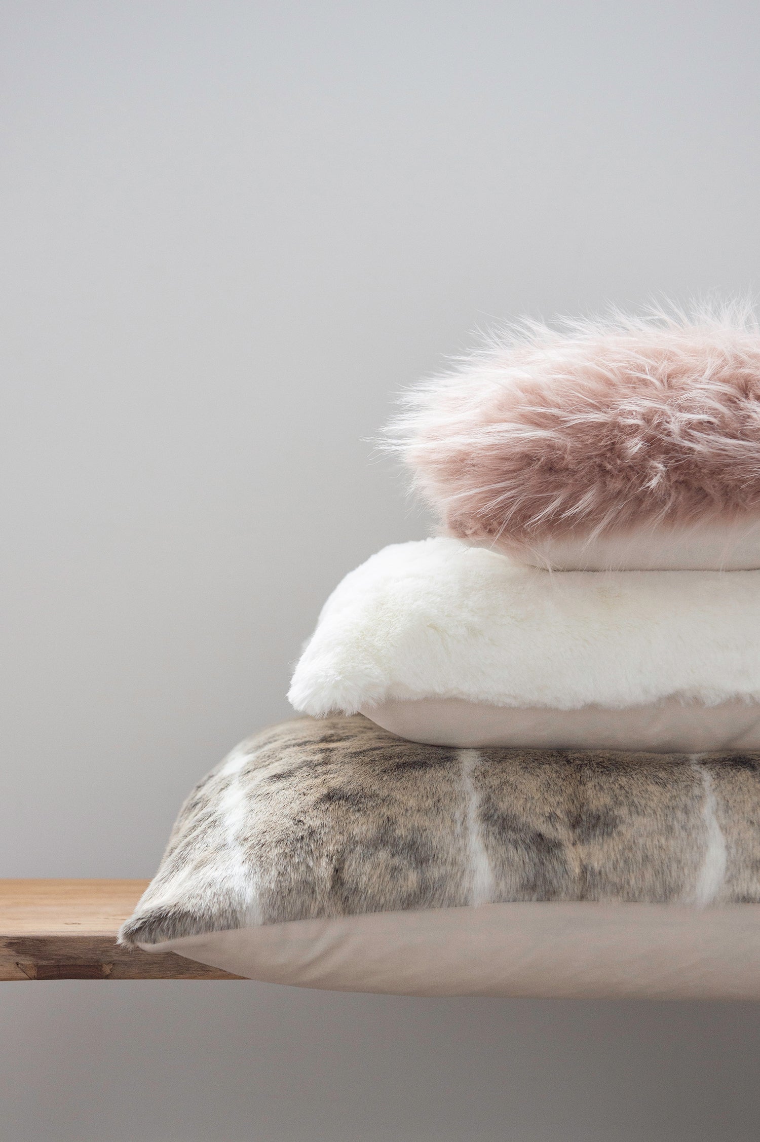 Luxury imitation fur cushion ,  Polar Bear by Heirloom for New Zealand interiors