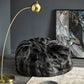 Black Coyote imitation fur plush pod bean bag