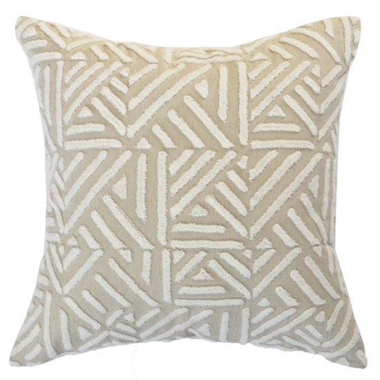 Remus cushion from Mulberi, textured geometric patterned cushion in natural