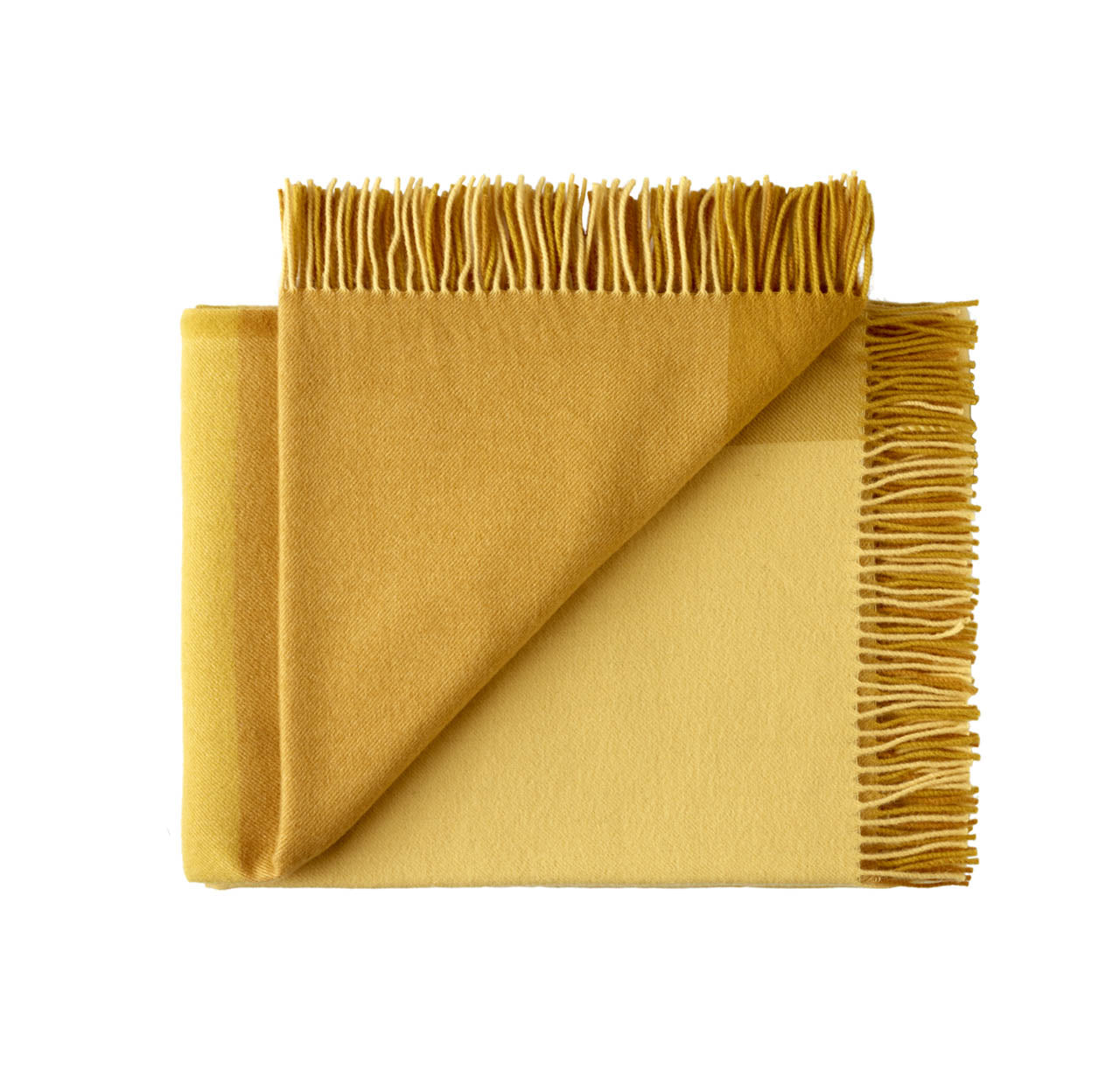 Wool Throw Roxburgh from Weave Home Amber yellow  colour block pattern. New Zealand