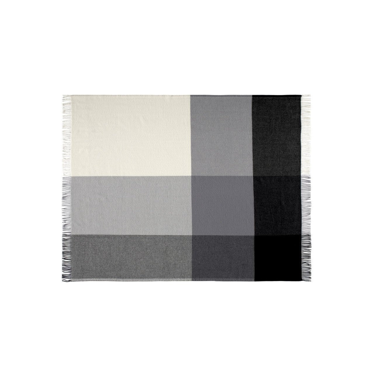 Wool Throw Roxburgh from Weave Home Charcoal Grey  colour block pattern. New Zealand