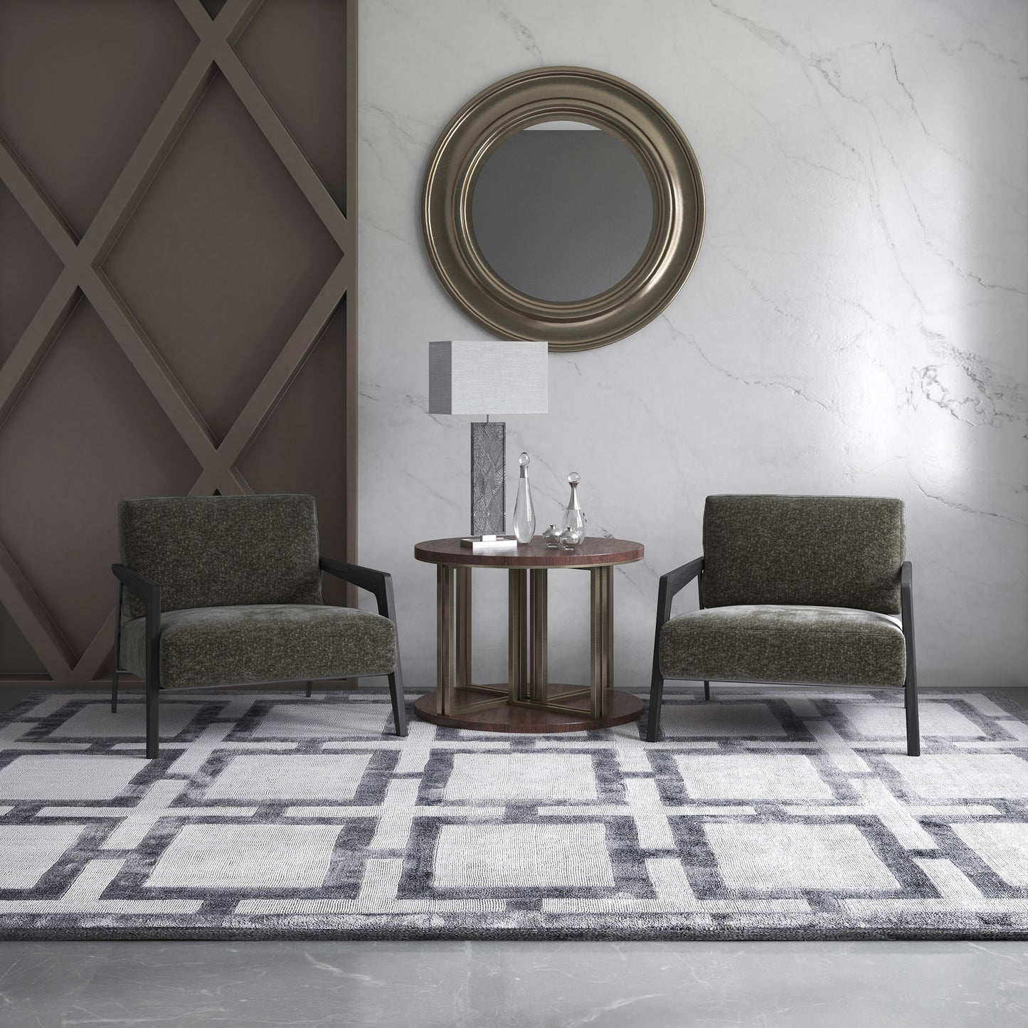 Mimosa fabric in zinc