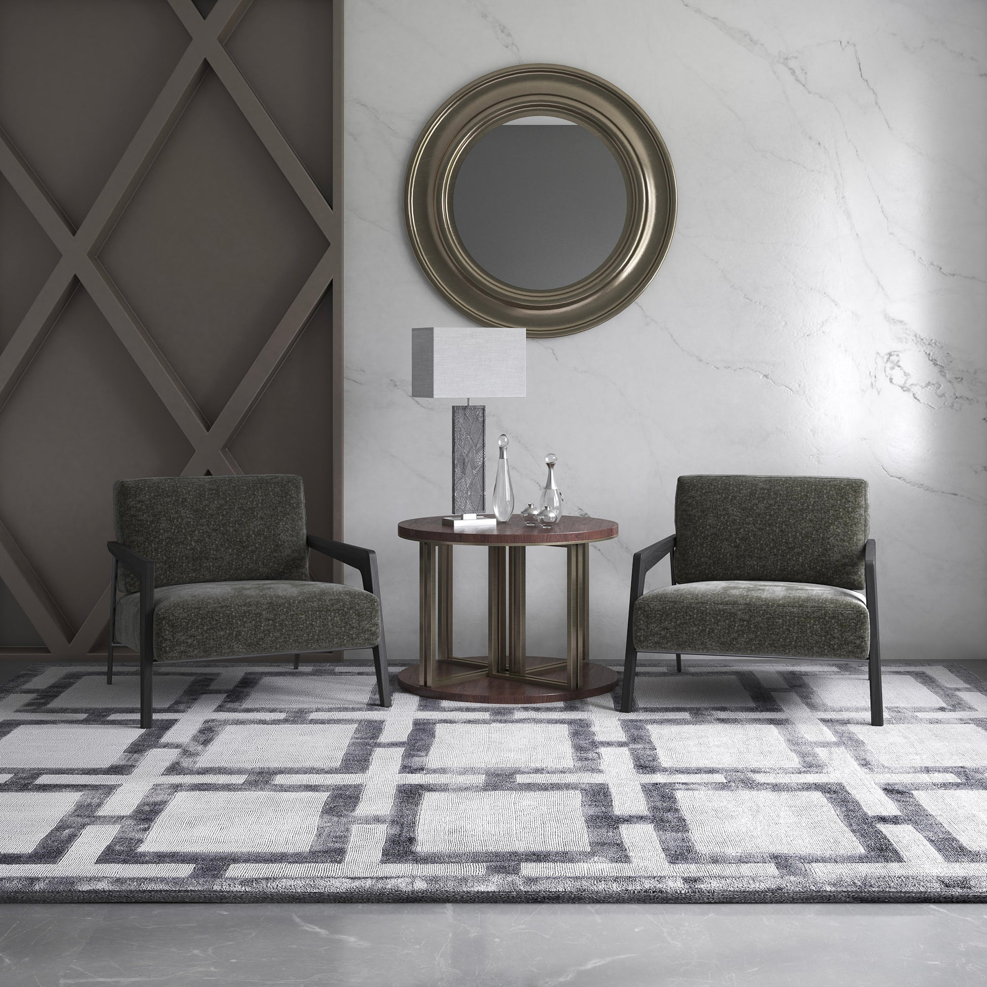 Mimosa fabric in zinc