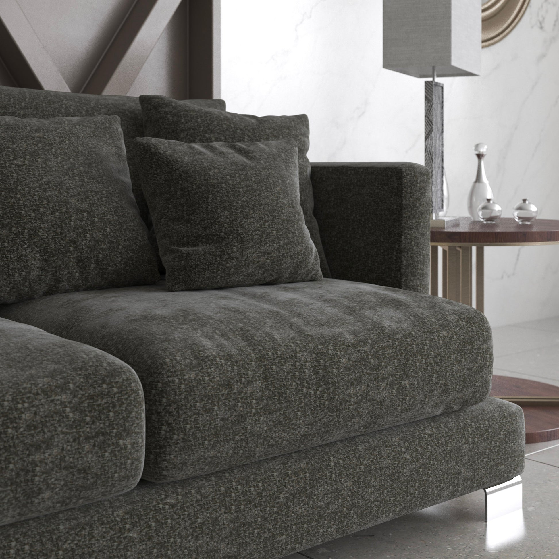 Mimosa fabric in zinc