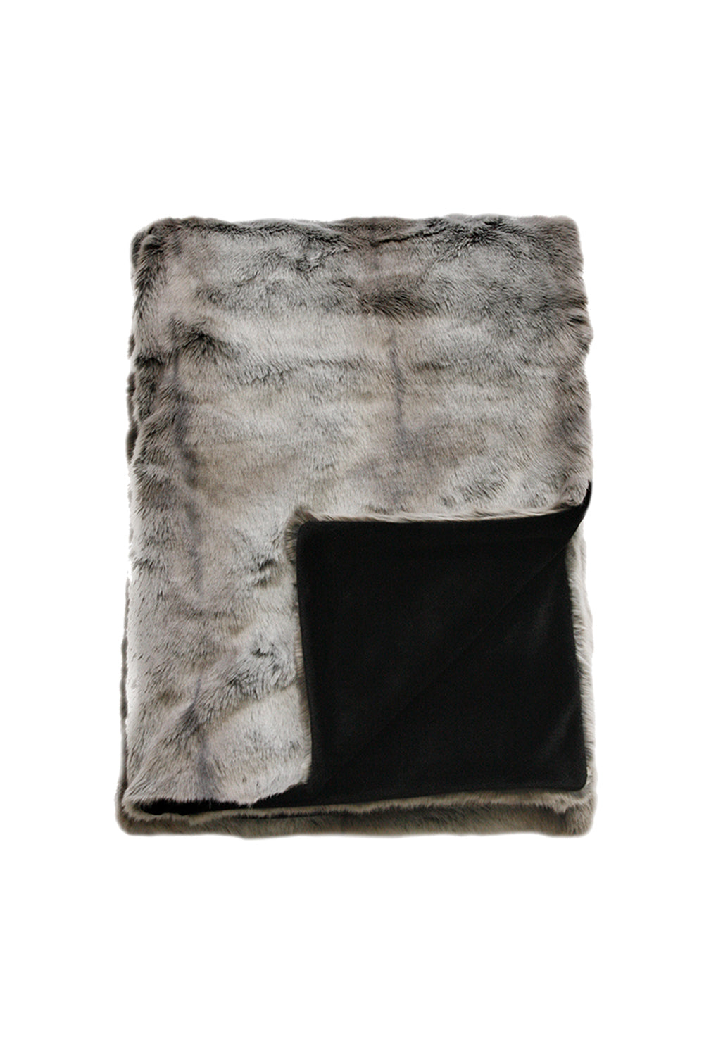Imitation Faux Fur Throw in Silver Marten from Heirloom