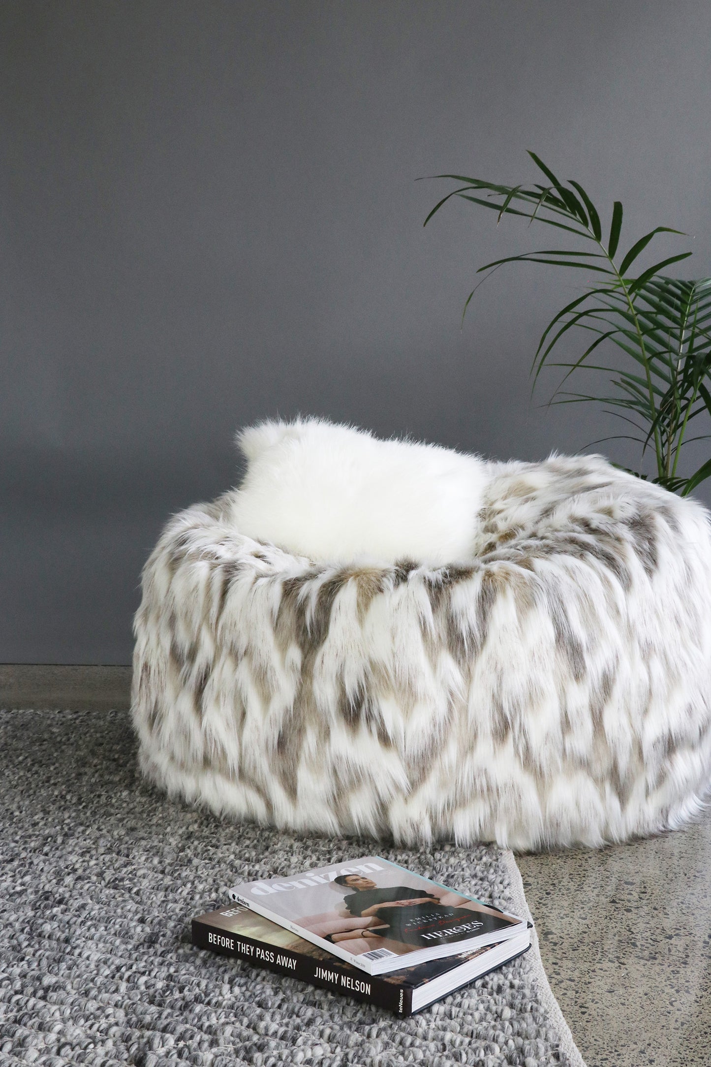 Plush Pod luxury bean bags in imitation fur