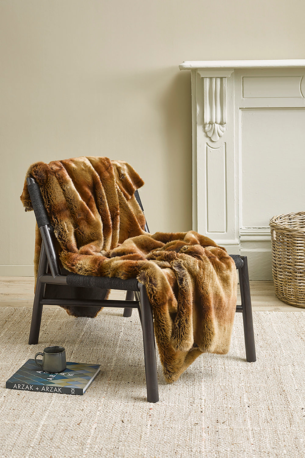 Luxury imitation fur throw, red lemur with matching cushions from Heirloom sku FRLT18