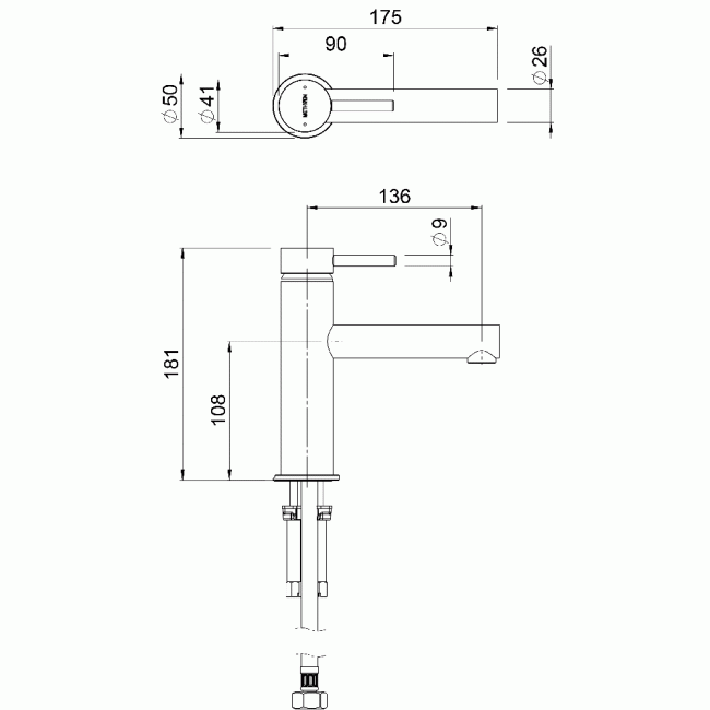 Methven Turoa Basin Mixer sizes and specifications