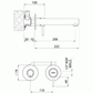 Methven Turoa Wall mounted mixer with spout measurements