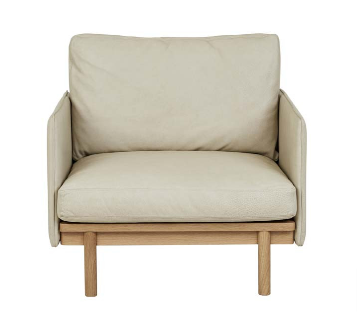 Tolv chair in limestone leather