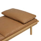 Tolv Pensive Leather and Light Oak day bed close up