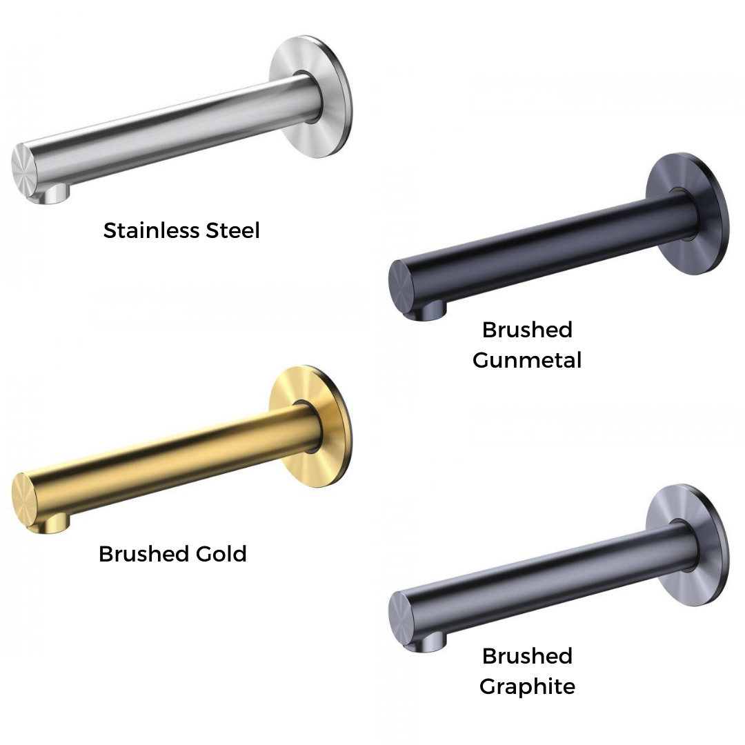 Methven Turoa Wall Mounted Bath spout Brushed Gun Metal TUSPWBTGM