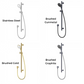 Methven Turoa Rail Shower, stainless steel, brushed gunmetal, brushed gold and brushed graphite