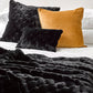 Luxury imitation fur throw, Valentina Black from Heirloom Furs with matching cushions  SKU FVABT18