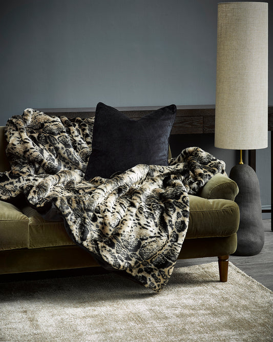 Luxury Imitation Fur Throw - African Leopard