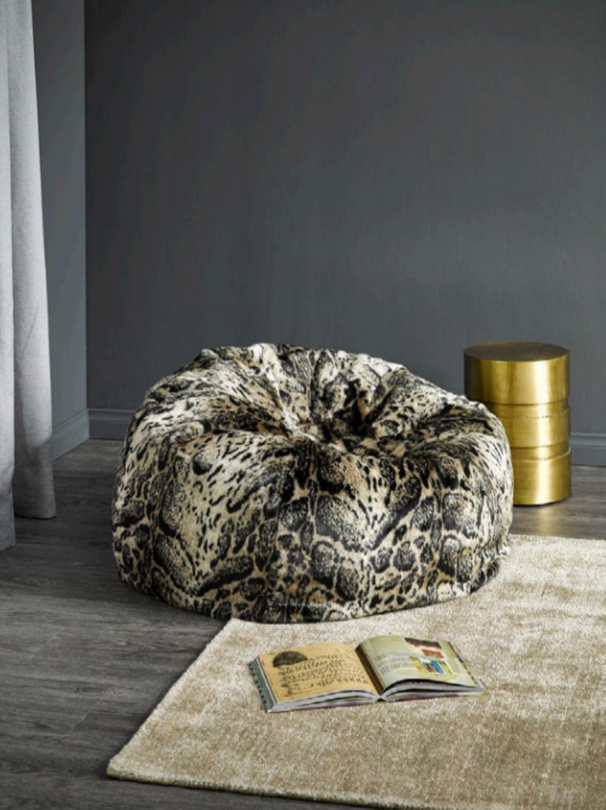 African Leopard imitation fur plush pod bean bag