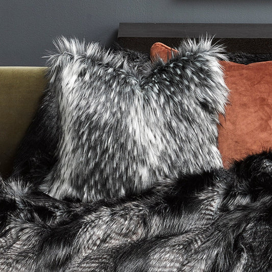 Alaskan Wolf imitation faux fur cushion from Heirloom