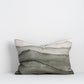 Aurelia linen cushion from Baya in sage with topographical style hand painted abstract design