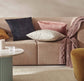 Ava cushion, velvet cushion from Weave Home, lifestyle shot with 3 coloured Ava cushions