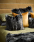 Luxury Imitation Fur Cushion Black Coyote