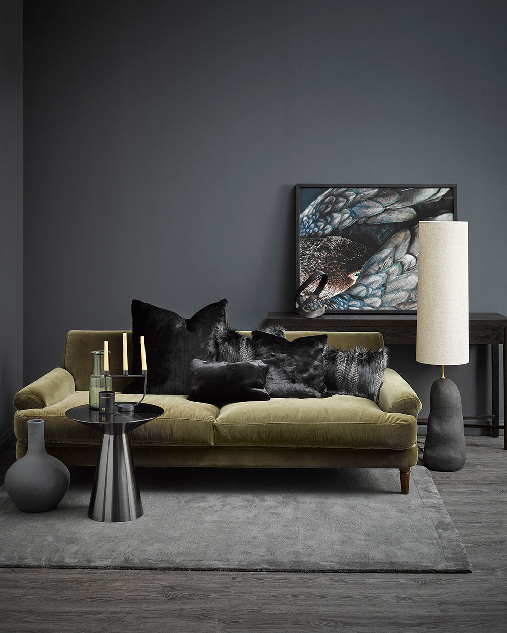 Black Panther imitation faux fur cushion from heirloom