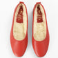 Italian Leather Ballet Slippers in red with wool lining and rubber sole. Luxury slippers from My Sanctuary