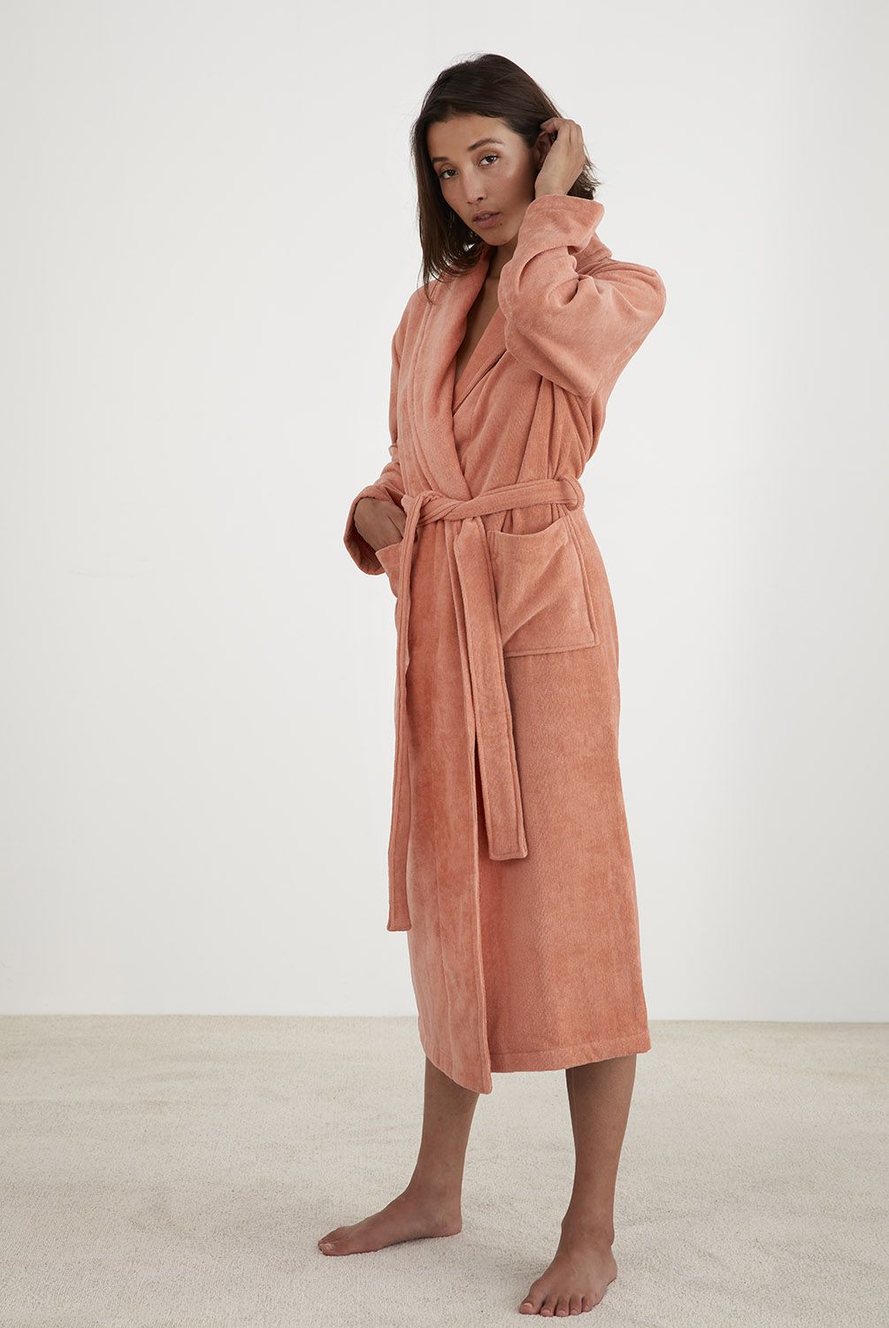 Cotton Velour Freya Bath Robe – My Sanctuary NZ & AU