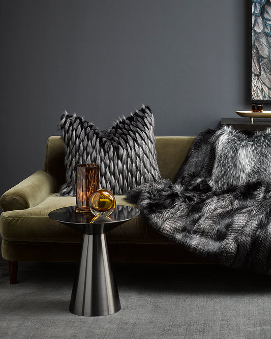 Luxury Imitation Fur Throw - Guinea Fowl