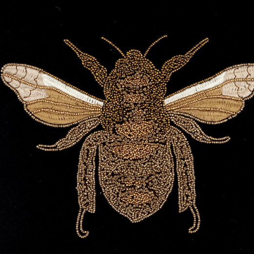 Black Layla velvet bee cushion from Voyage Maison 
