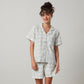 Lena short classic pj set in blue and white check
