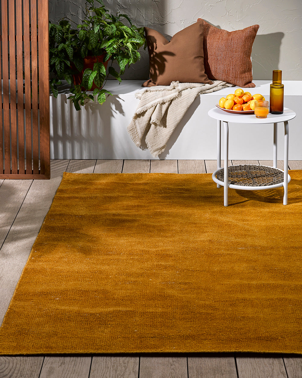 Orakei outdoor rug ochre