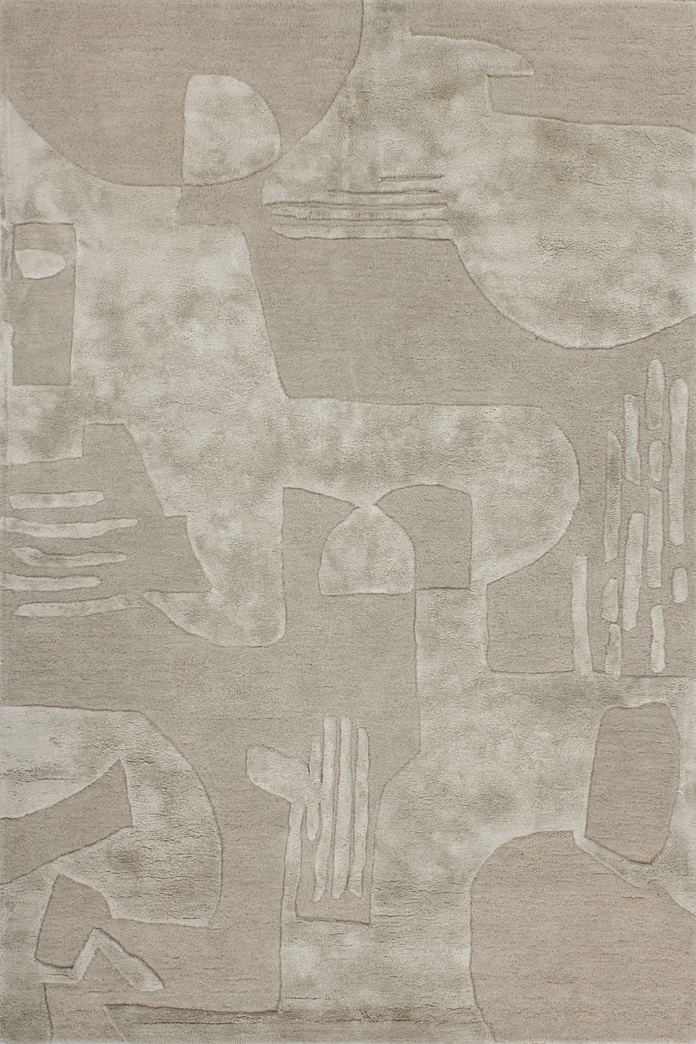 Paolo rug - pale cream with abstract high pile pattern